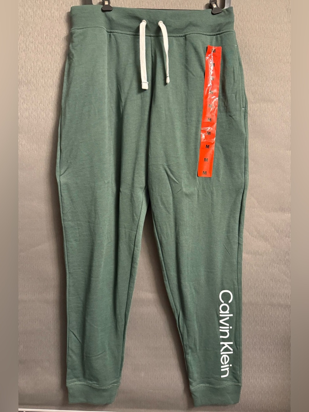 NWT Calvin Klein Women's French Terry Logo Joggers Sweatpants Sage Green Size M